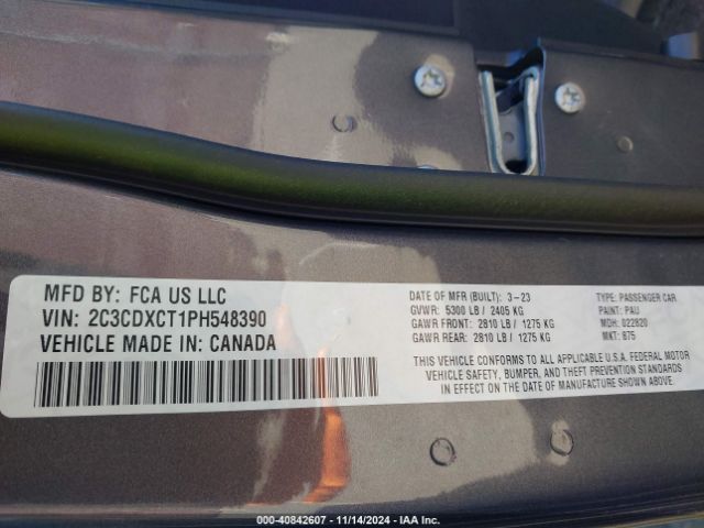 2C3CDXCT1PH548390 Dodge CHARGER R/T