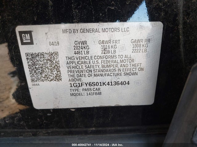 Chevrolet BOLT EV LT 2019 1G1FY6S01K4136404 Image 9