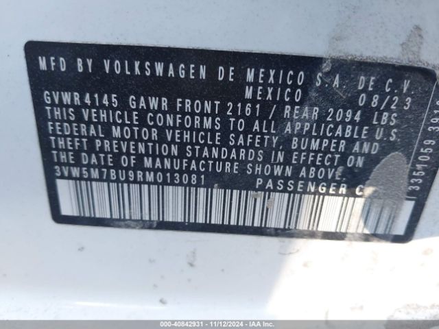 3VW5M7BU9RM013081 Volkswagen Jetta 1.5t S