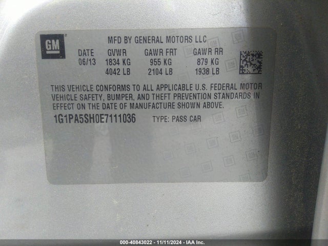 Chevrolet Cruze Ls Auto 2014 1G1PA5SH0E7111036 Image 9