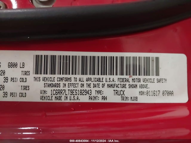 1C6RR7LT9ES182943 RAM 1500 Big Horn