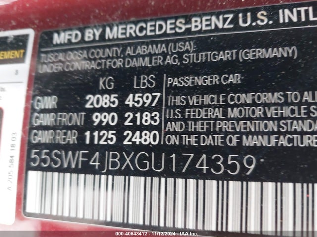 55SWF4JBXGU174359 Mercedes-Benz C 300 Luxury/sport