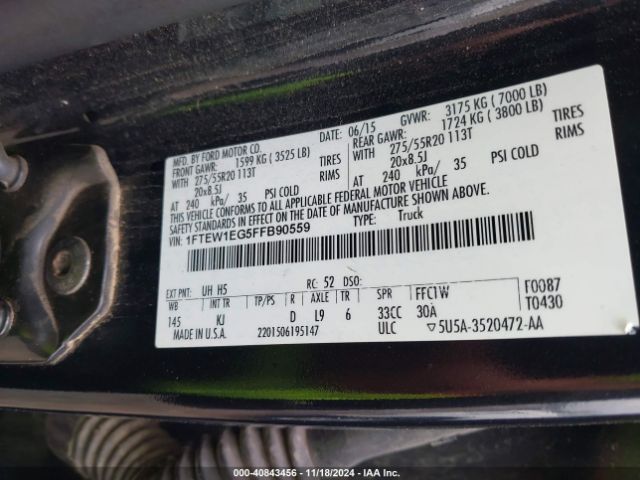 1FTEW1EG5FFB90559 Ford F-150 King Ranch