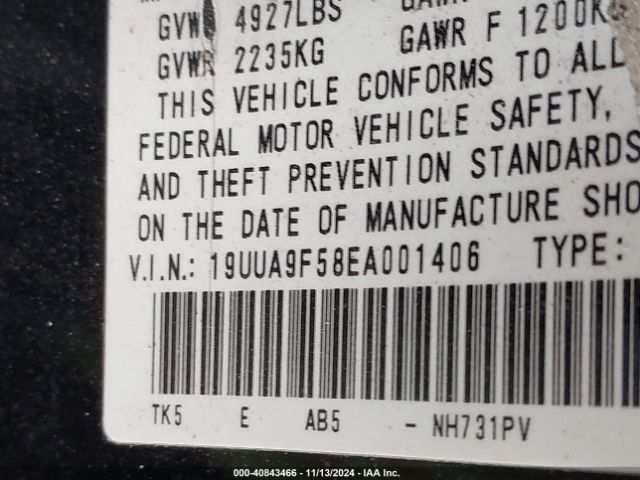 19UUA9F58EA001406 Acura Tl 3.7