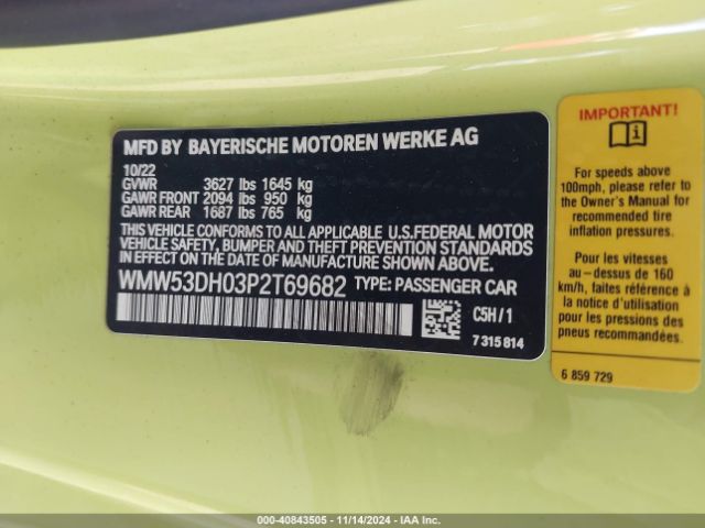 WMW53DH03P2T69682 Mini Hardtop Cooper S