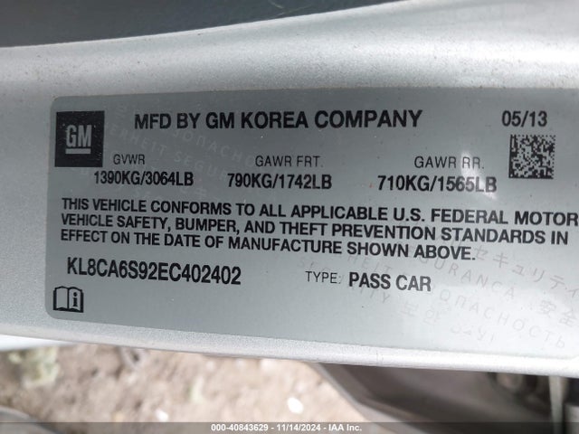 Chevrolet Spark Ls Manual 2014 KL8CA6S92EC402402 Image 9
