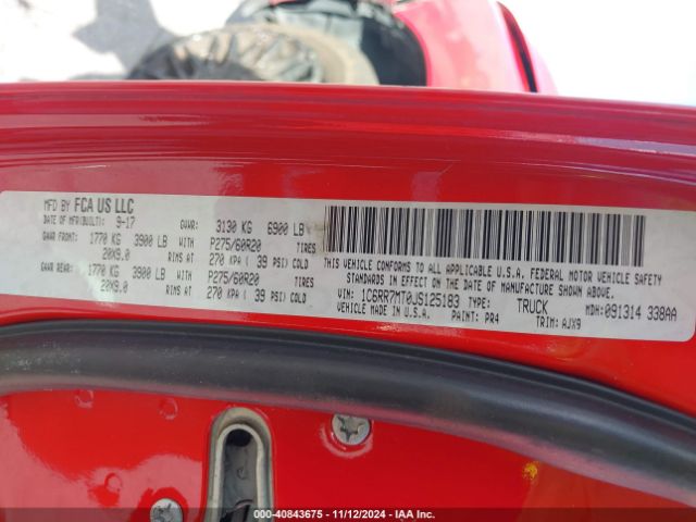 1C6RR7MT0JS125183 RAM 1500 Night  4x4 5'7 Box