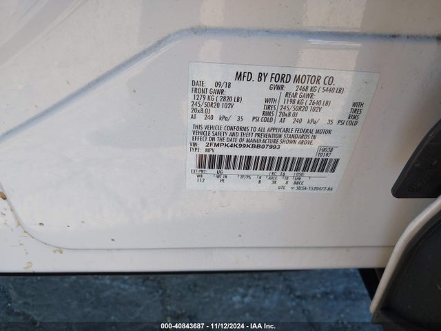 Ford Edge Titanium 2019 2FMPK4K99KBB07993 Image 9