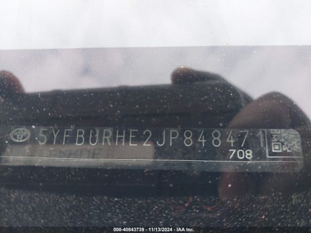 5YFBURHE2JP848471 Toyota COROLLA LE