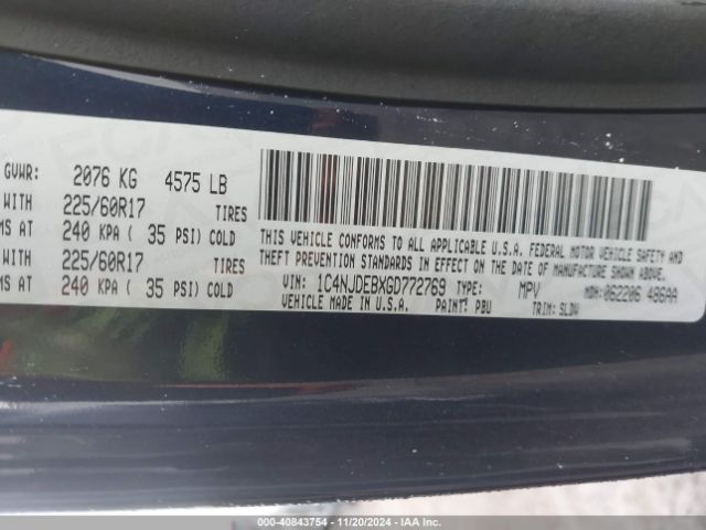 1C4NJDEBXGD772769 Jeep Compass High Altitude Edition