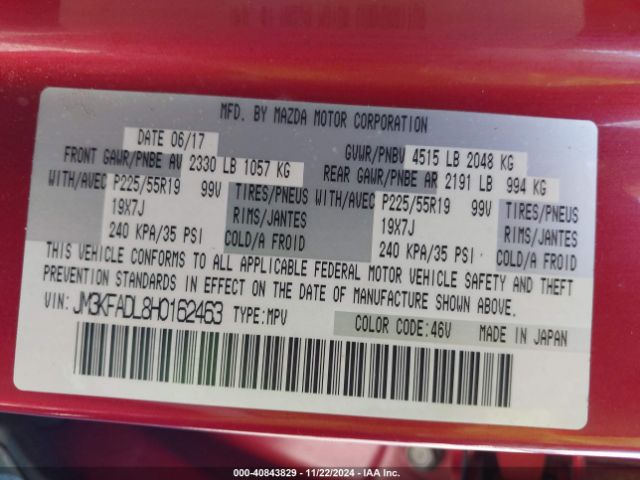 JM3KFADL8H0162463 Mazda Cx-5 Grand Touring