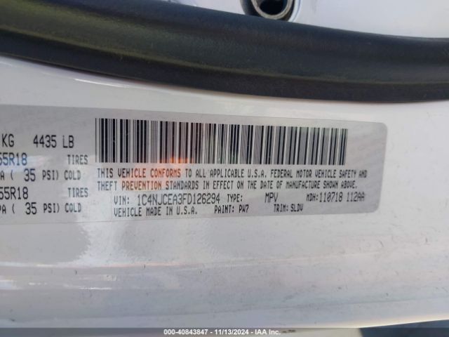1C4NJCEA3FD126294 Jeep Compass High Altitude Edition