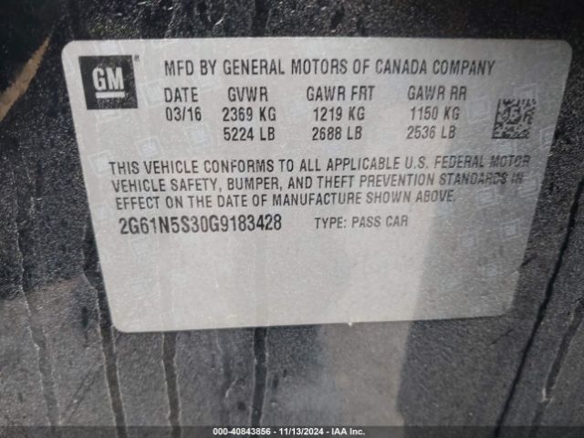 2G61N5S30G9183428 Cadillac Xts Luxury Collection