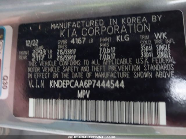 KNDEPCAA6P7444544 KIA Seltos Lx