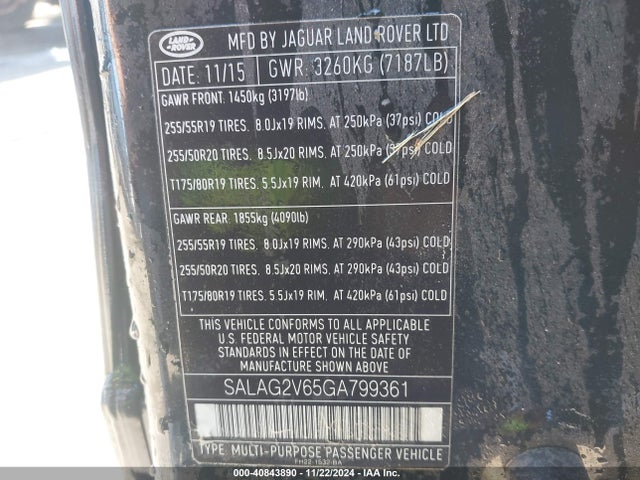 SALAG2V65GA799361 Land Rover LR4 HSE