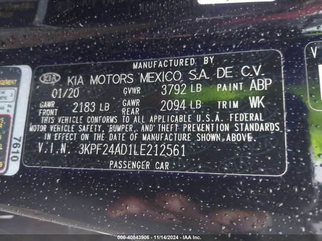 KIA Forte Lxs 2020 3KPF24AD1LE212561 Image 9