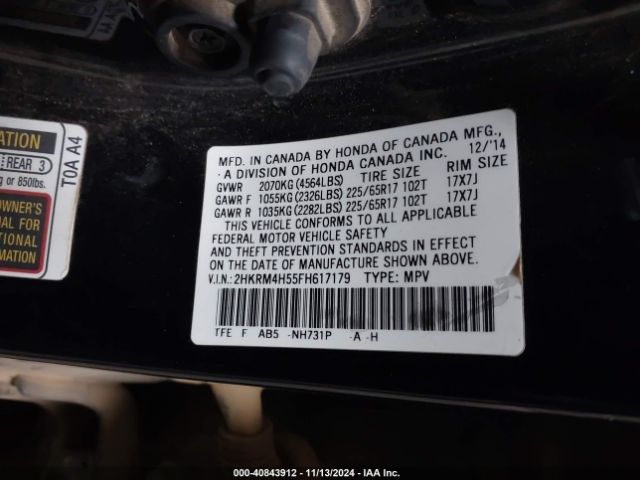 2HKRM4H55FH617179 Honda CR-V EX
