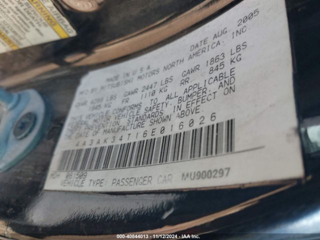 2006 MITSUBISHI ECLIPSE 4A3AK34T16E016026 Photo 8