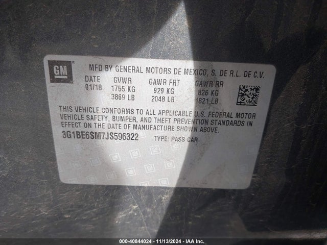 Chevrolet Cruze Lt Auto 2018 3G1BE6SM7JS596322 Image 9