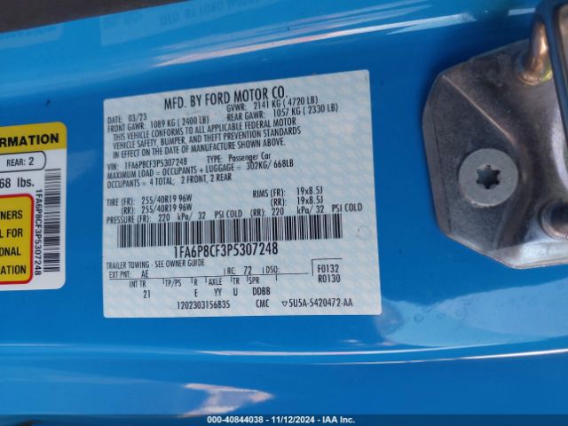 1FA6P8CF3P5307248 Ford MUSTANG GT
