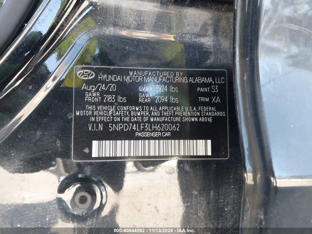 Hyundai ELANTRA SE 2020 5NPD74LF3LH620062 Image 9