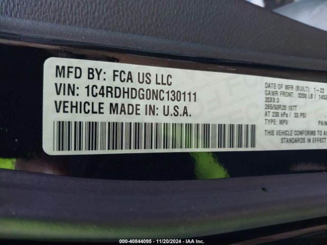 1C4RDHDG0NC130111 Dodge Durango Gt Plus Rwd