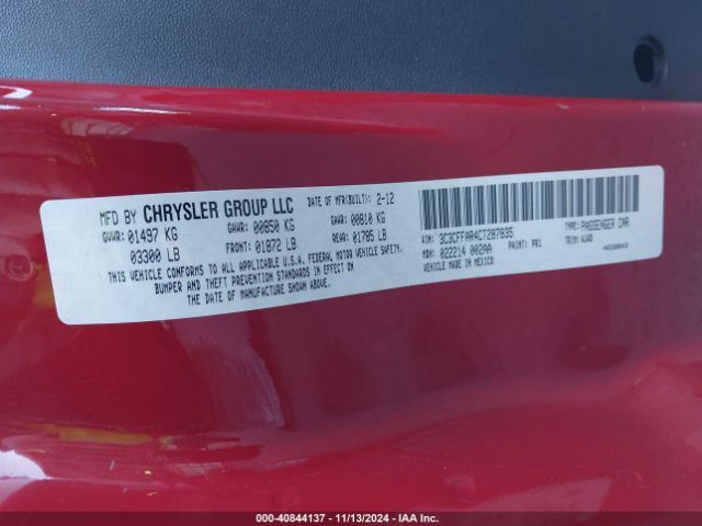 2012 FIAT 500 3C3CFFAR4CT287835 Photo 8