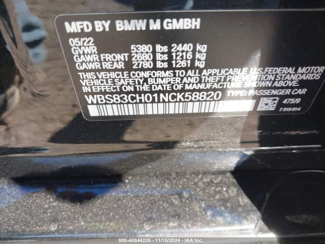 WBS83CH01NCK58820 BMW M5