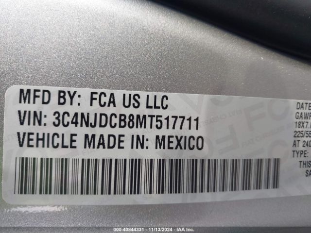 3C4NJDCB8MT517711 Jeep Compass Limited 4x4