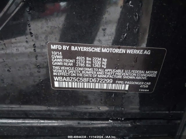BMW 328I 2015 WBA8Z5C58FD672299 Image 9
