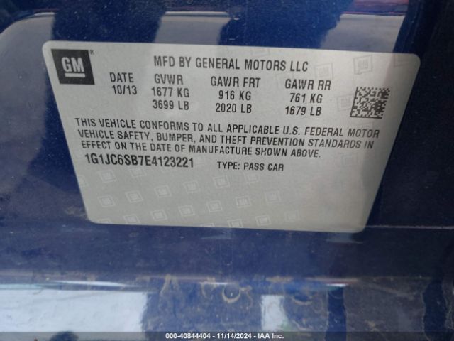 1G1JC6SB7E4123221 Chevrolet Sonic Lt Auto