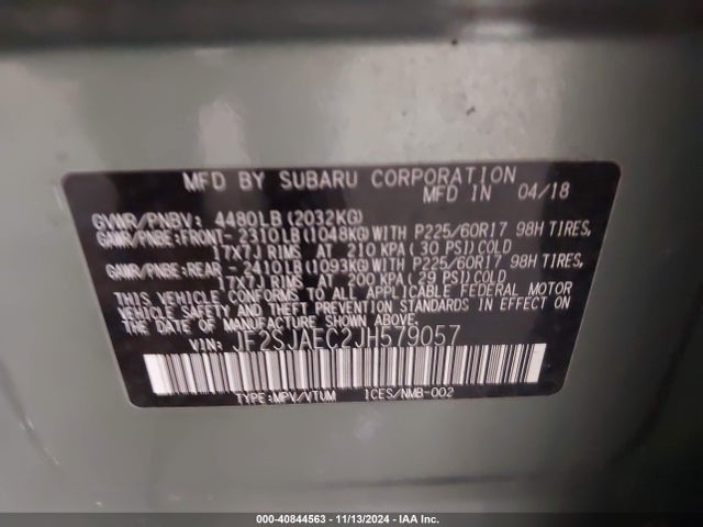 Subaru Forester 2.5i Premium 2018 JF2SJAEC2JH579057 Image 9