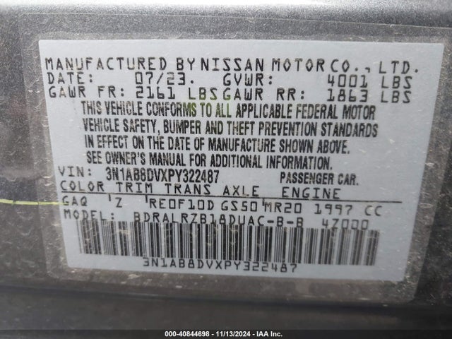 Nissan Sentra Sr Xtronic Cvt 2023 3N1AB8DVXPY322487 Image 9
