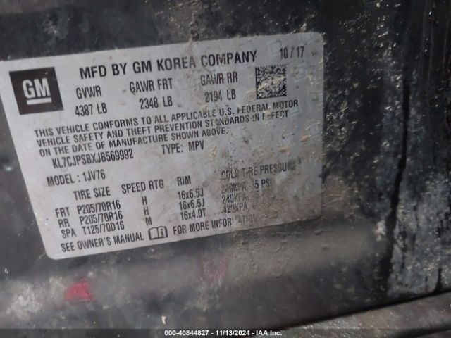 KL7CJPSBXJB569992 Chevrolet luv - mfi, variable valve timing, e85 max, alum