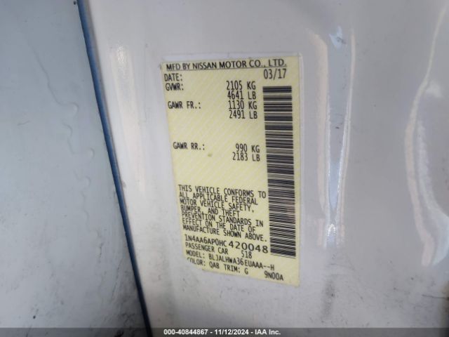 1N4AA6AP0HC420048 Nissan Maxima 3.5 Platinum