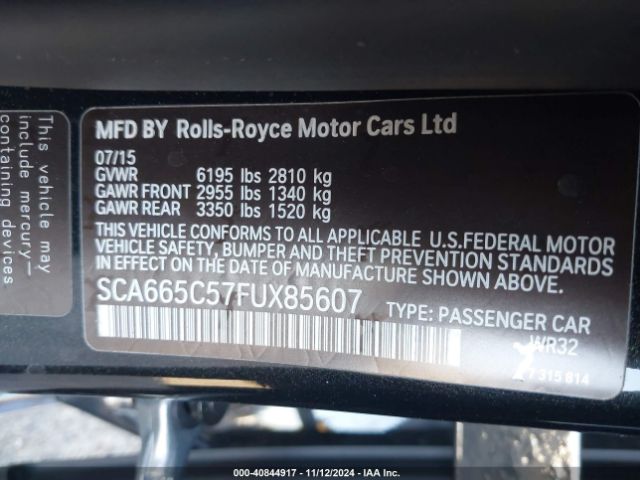 2015 ROLLS-ROYCE WRAITH SCA665C57FUX85607 Photo 8