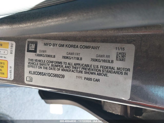 Chevrolet Spark 1lt Cvt 2016 KL8CD6SA1GC569239 Image 9