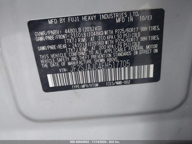 Subaru Forester 2.5i Limited 2014 JF2SJAJC4EH517705 Image 9