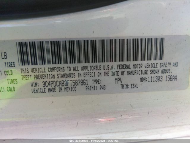 3C4PDCAB3FT587861 Dodge Journey American Value Pkg