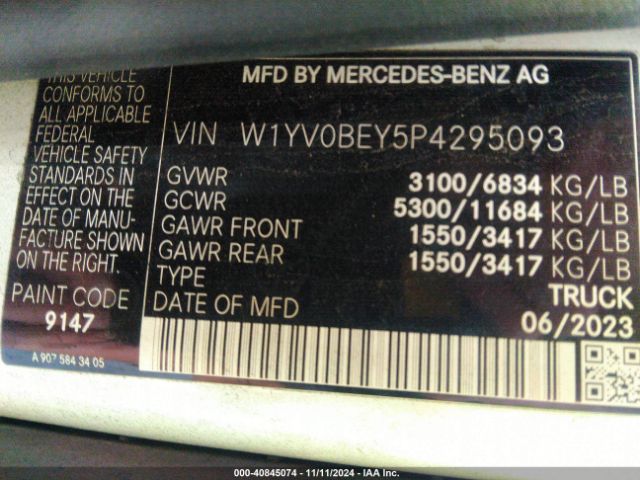 W1YV0BEY5P4295093 Mercedes-Benz Metris
