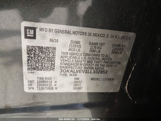 3GKALVEV1LL102853 GMC Terrain Awd Slt