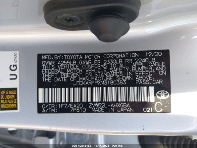 JTDKAMFPXM3180383 Toyota Prius Prime Limited