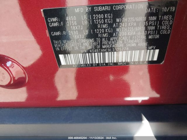 4S4BTANC9L3125778 Subaru Outback Limited