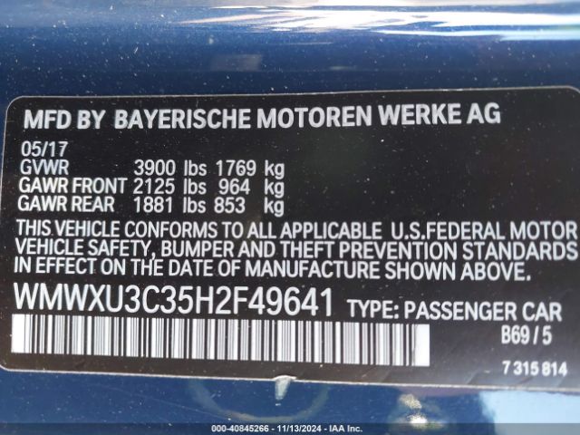 WMWXU3C35H2F49641 Mini Hardtop Cooper S