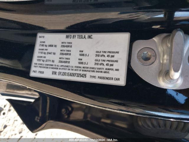 5YJ3E1EAXKF325426 Tesla Model 3 Long Range/mid Range/standard Range/standard Range Plus