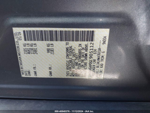 Nissan Maxima 3.5 Platinum 2016 1N4AA6AP0GC905112 Image 9