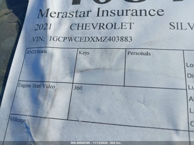 1GCPWCEDXMZ403883 Chevrolet Silverado 1500 2wd  Short Bed Lt