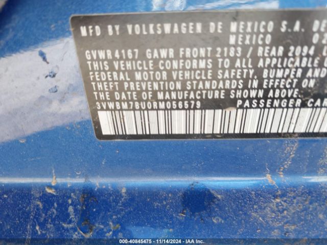 3VWBM7BU0RM056579 Volkswagen Jetta 1.5t Sport