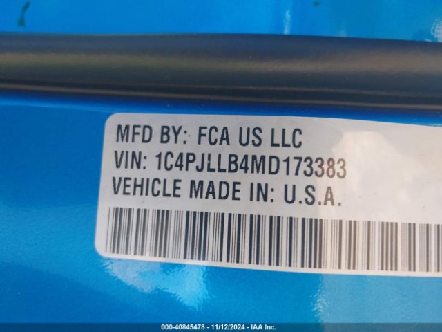 1C4PJLLB4MD173383 Jeep Cherokee Altitude Fwd