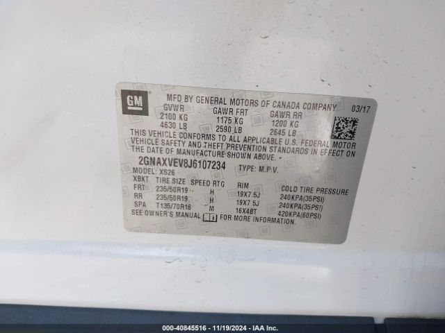 2GNAXVEV8J6107234 Chevrolet Equinox Premier